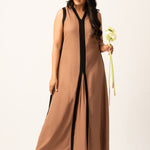 CONTRAST STRIPE DETAIL LONG DRESS