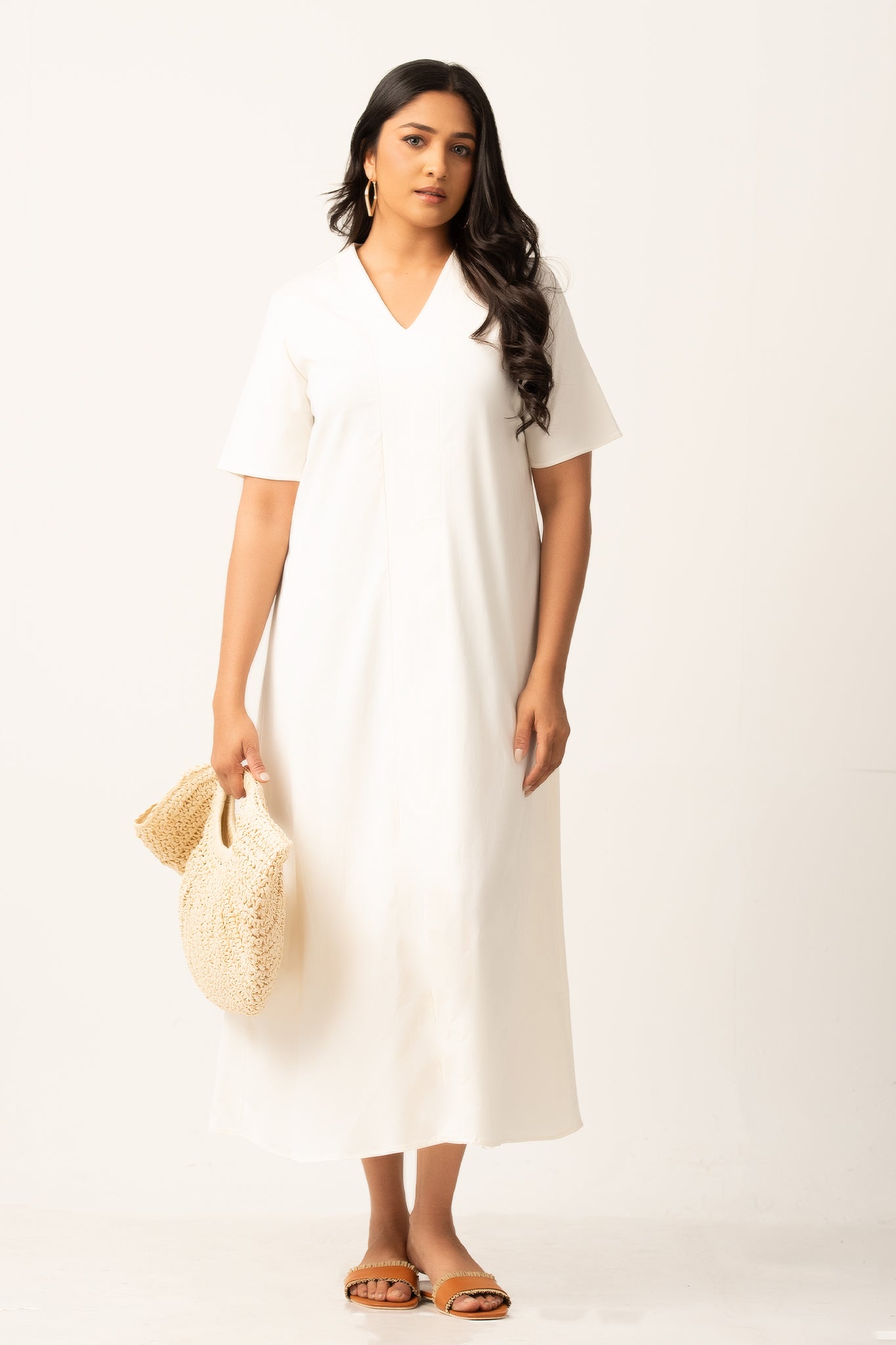 knee length dresses for ladies Palm Beach Tunic Midi Dress | Blue Stripes main image 0