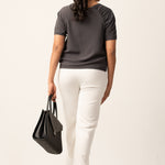 GATHERING DETAIL SHORTSLEEVE TOP