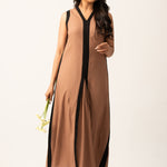 CONTRAST STRIPE DETAIL LONG DRESS