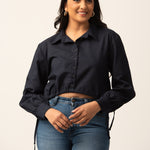 ADJUSTABLE STRING PULL UP SHIRT TOP