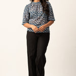 GATHERED DETAILED PRINTED TOP