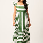 FRILL DETAILED BUSTIER MAXI DRESS