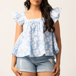 FRILL DETAILED BUSTIER TOP