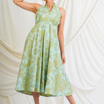 PRINTED HALTER NECK DRESS