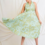 PRINTED HALTER NECK DRESS
