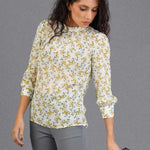 FRONT PLEATED LONG SLEEVE TOP