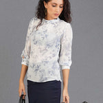 FRONT PLEATED LONG SLEEVE TOP