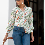CHINESE COLLAR PRINTED SHIRT
