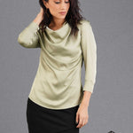 COWL NECK SATIN TOP