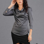 COWL NECK SATIN TOP