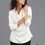 COWL NECK SATIN TOP