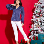 LACE DETAILED TOP BLUE