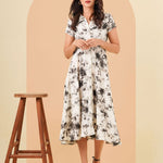 FRONT TAB DETAILED MIDI DRESS