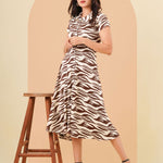 FRONT TAB DETAILED MIDI DRESS