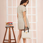 PLEAT AND BUTTON DELIGHT DRESS