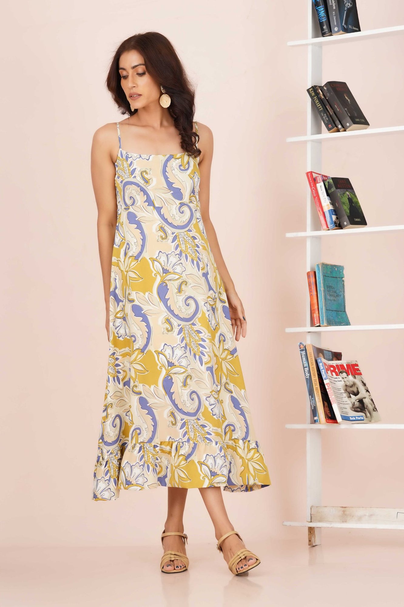 FLORAL SLEEVELESS LONG DRESS