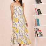 FLORAL SLEEVELESS LONG DRESS