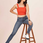 LINEN SQUARE CROP TOP