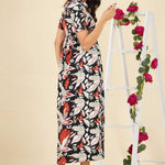 PRINTED LOOSE FITED MAXI DRESS