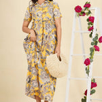 PRINTED LOOSE FITED MAXI DRESS