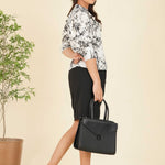 FRONT GATHERING LONG PUFF SLEEVE TOP