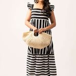 D109 l Frill Detailed Bustier maxi Dress - Image 1