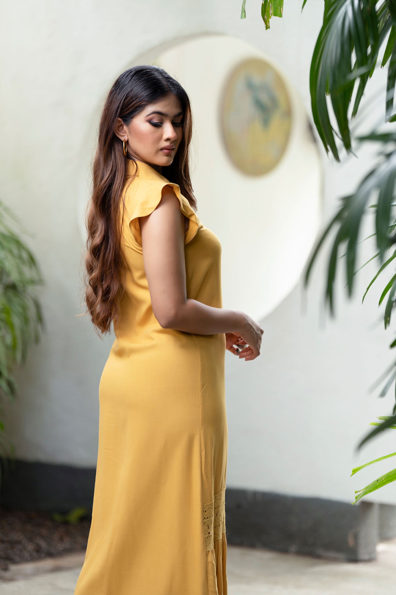 D088 | Frill Cap Sleeve Detailed Maxi