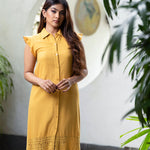 FRILL CAP SLEEVE DETAILED MAXI DRESS