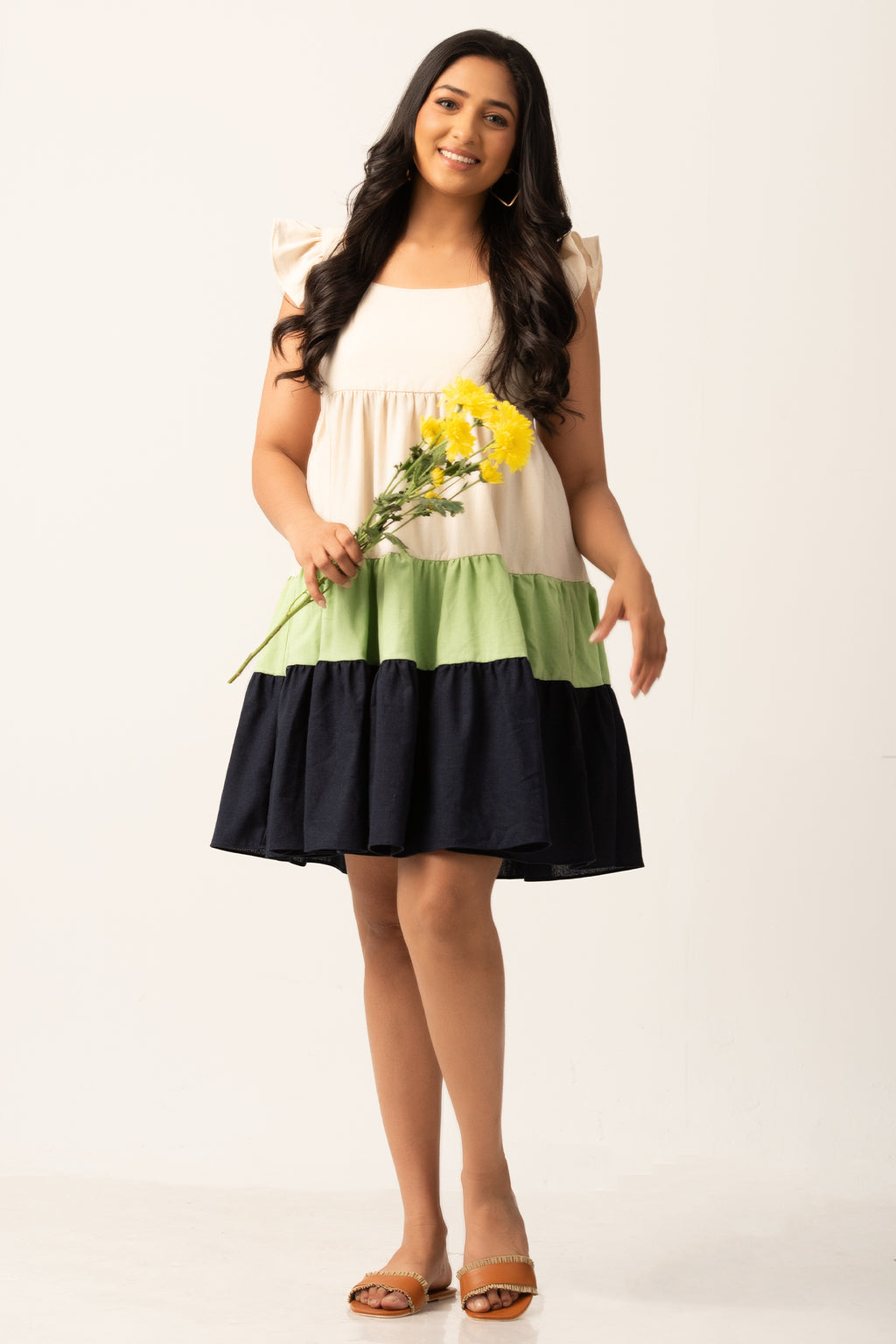 D086 | Frill Detailed Bustier Mini Dress