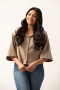S141 | Cro Linen Crop Shirt
