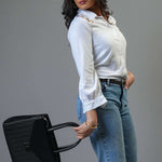 S025 l Front Emb Linen Shirt - Image 3