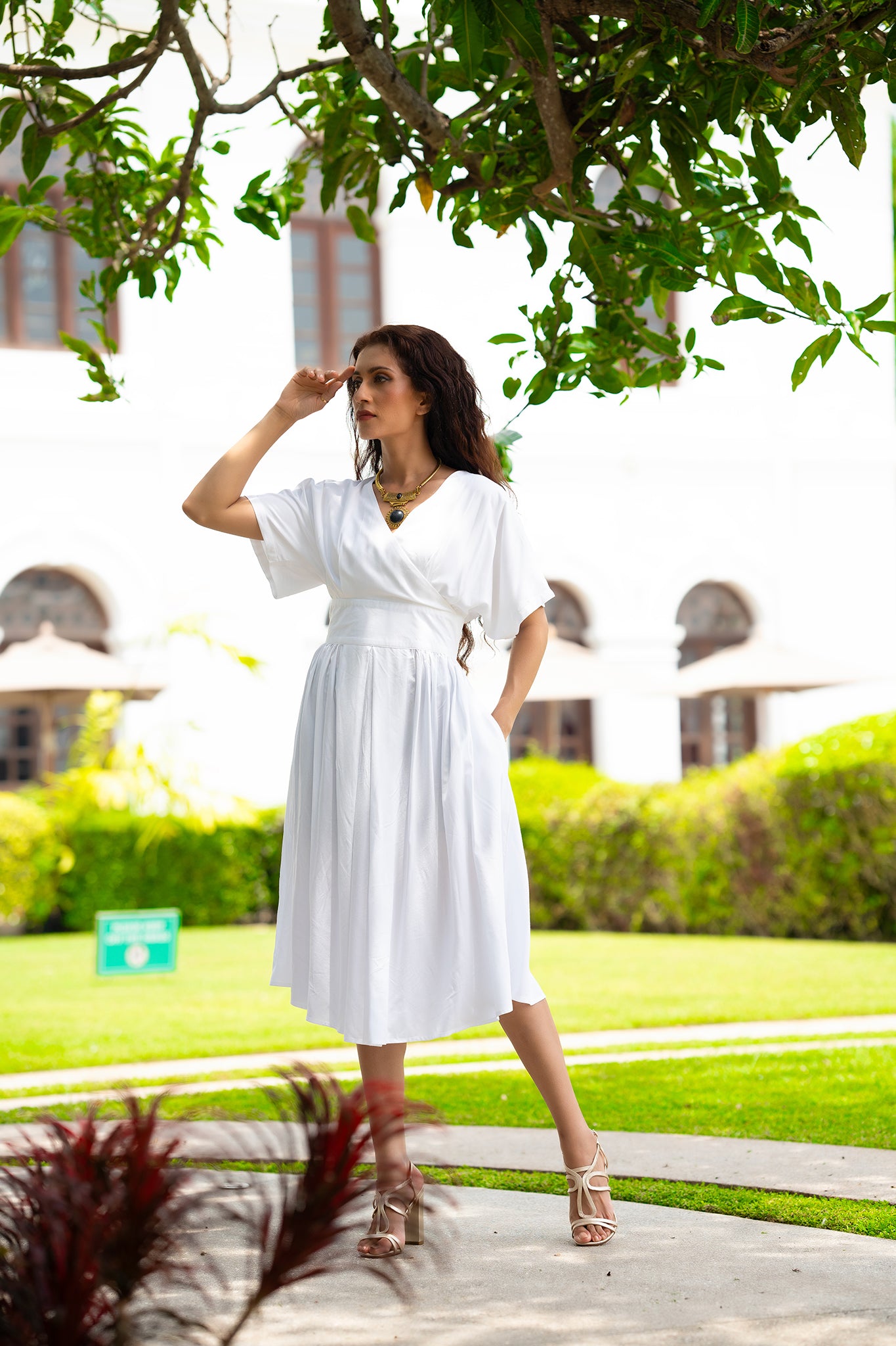 D018 | Fluted Midi Dress