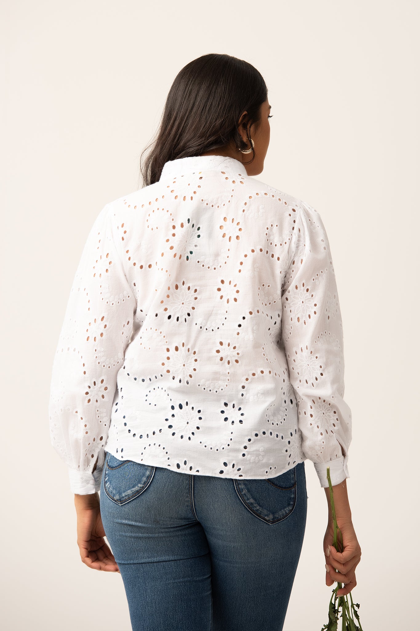 T122 | Long Puff Sleeve Cutlon Top