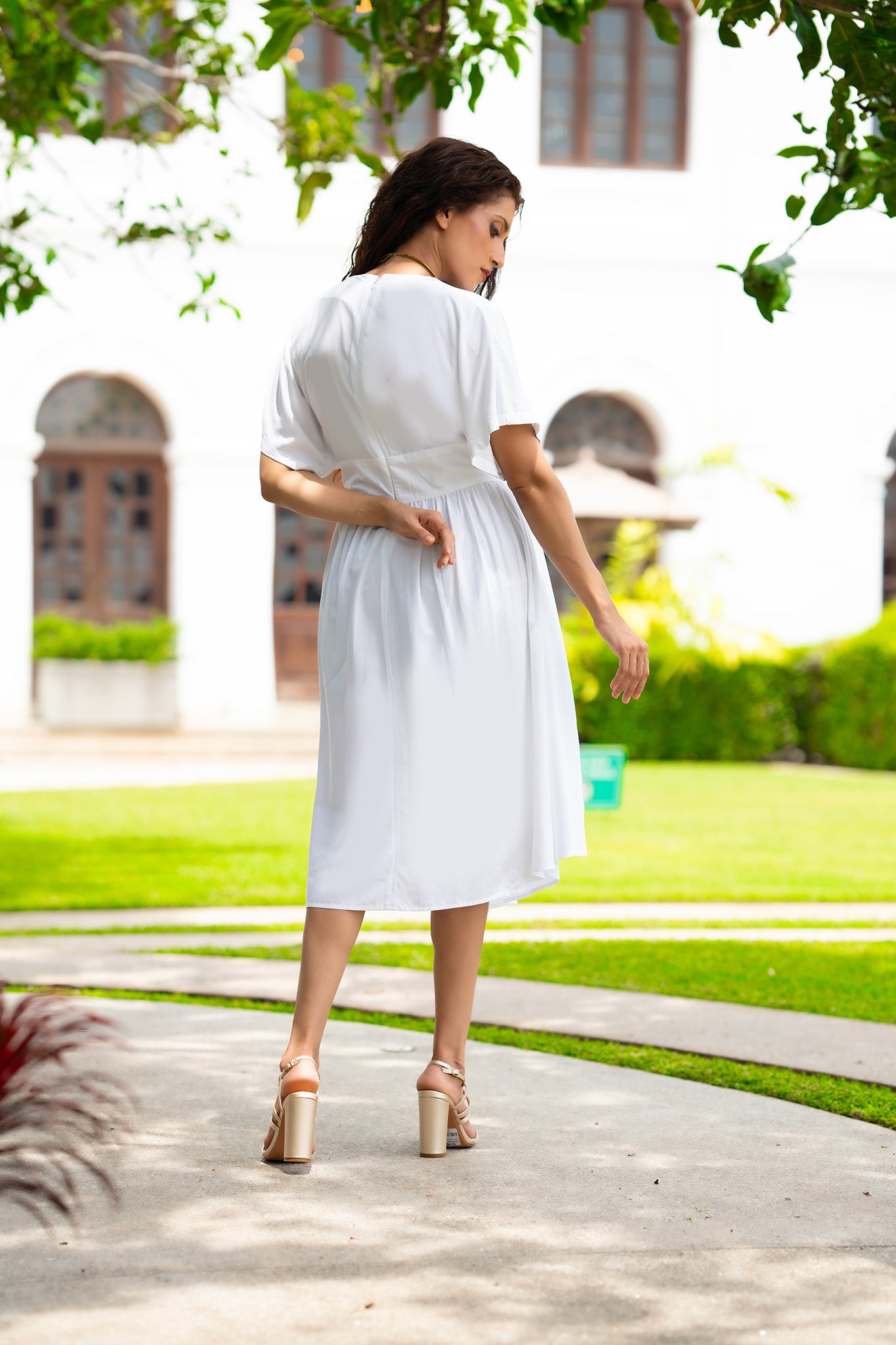 D018 | Fluted Midi Dress