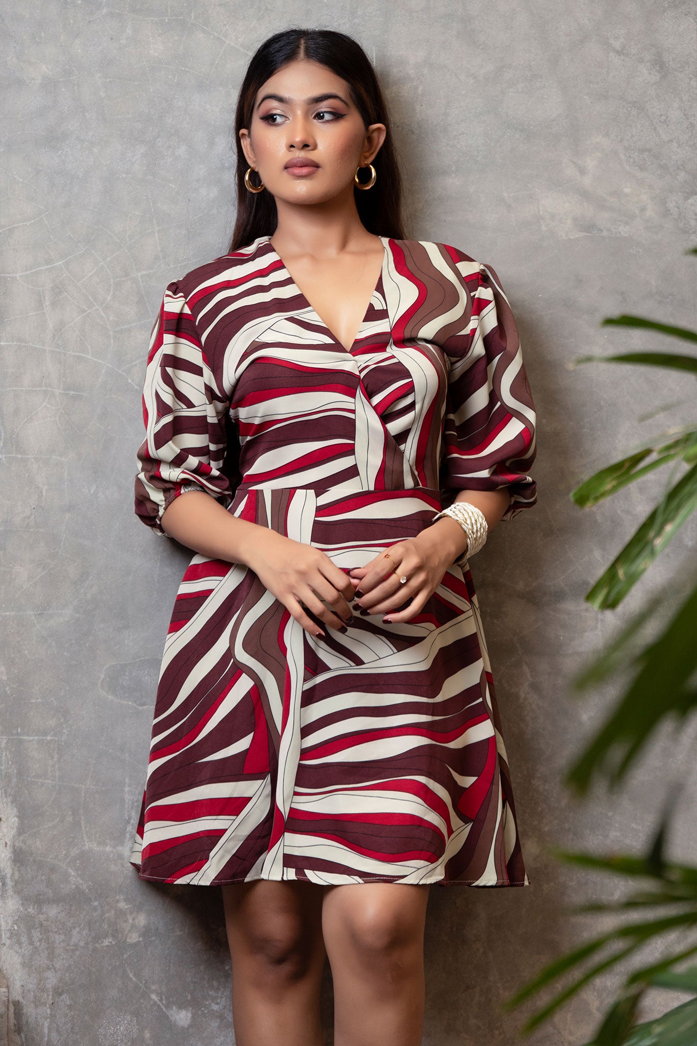 D063 | Front Knot Midi Dress