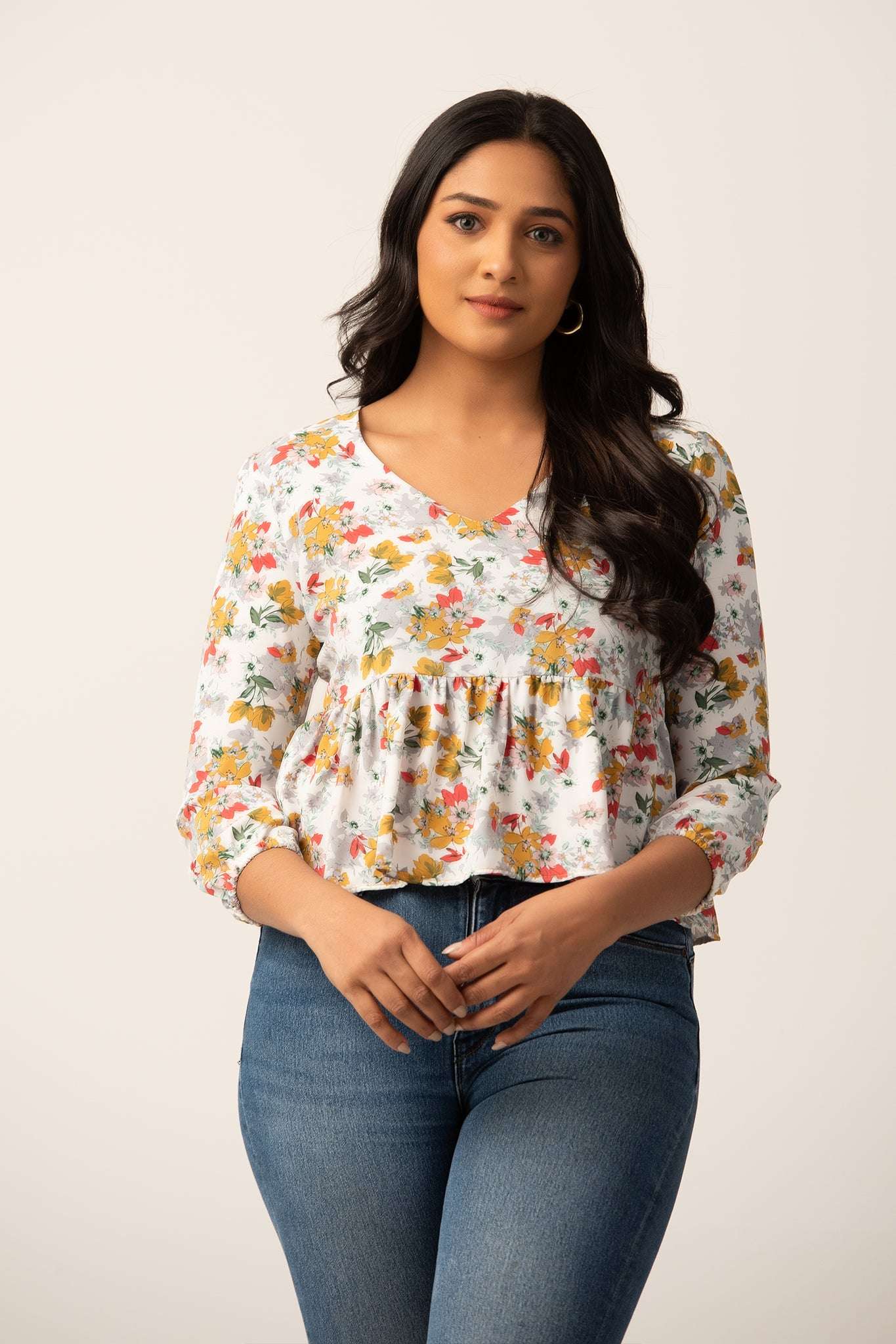 T124 l Long Puff Sleeve Top