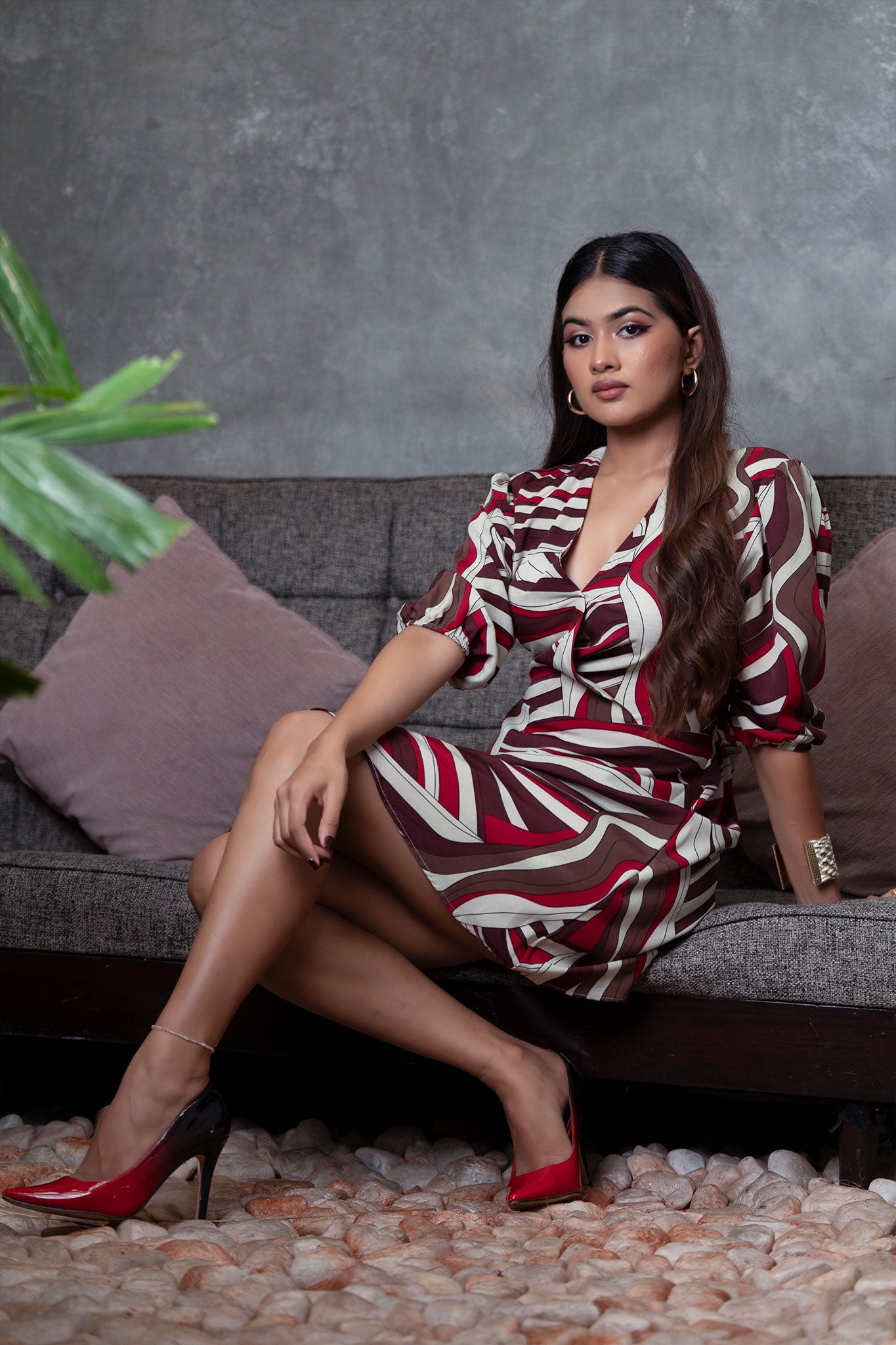 D063 | Front Knot Midi Dress