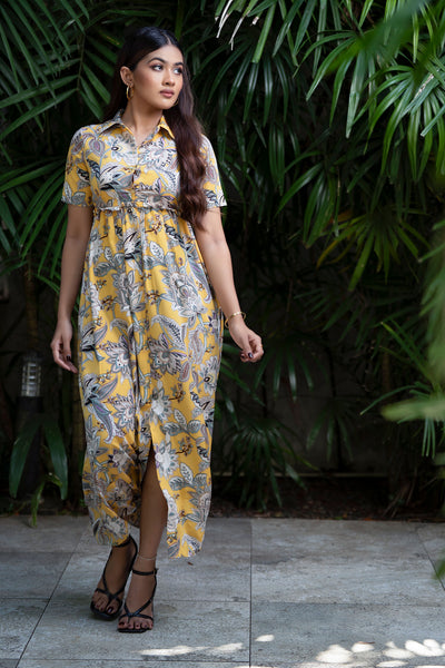 D128 l Printed Loose Fitted Maxi Dress