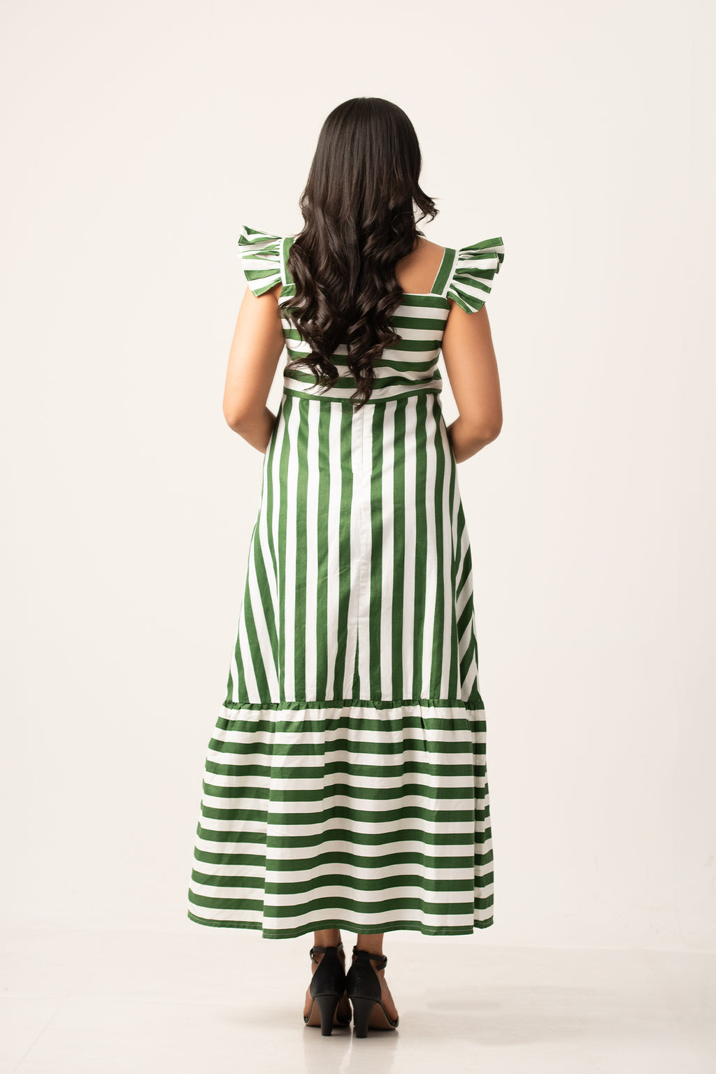 D109 | Frill Detailed Bustier Maxi Dress