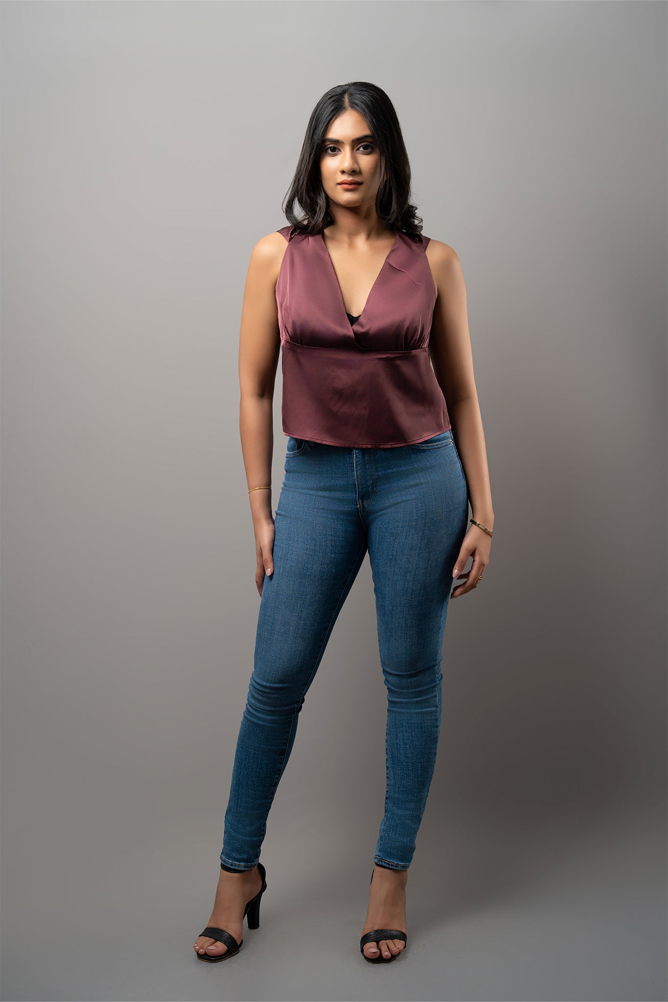 T221 | Halter Sateen Top