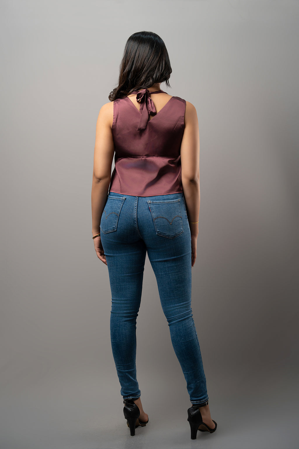 T221 | Halter Sateen Top