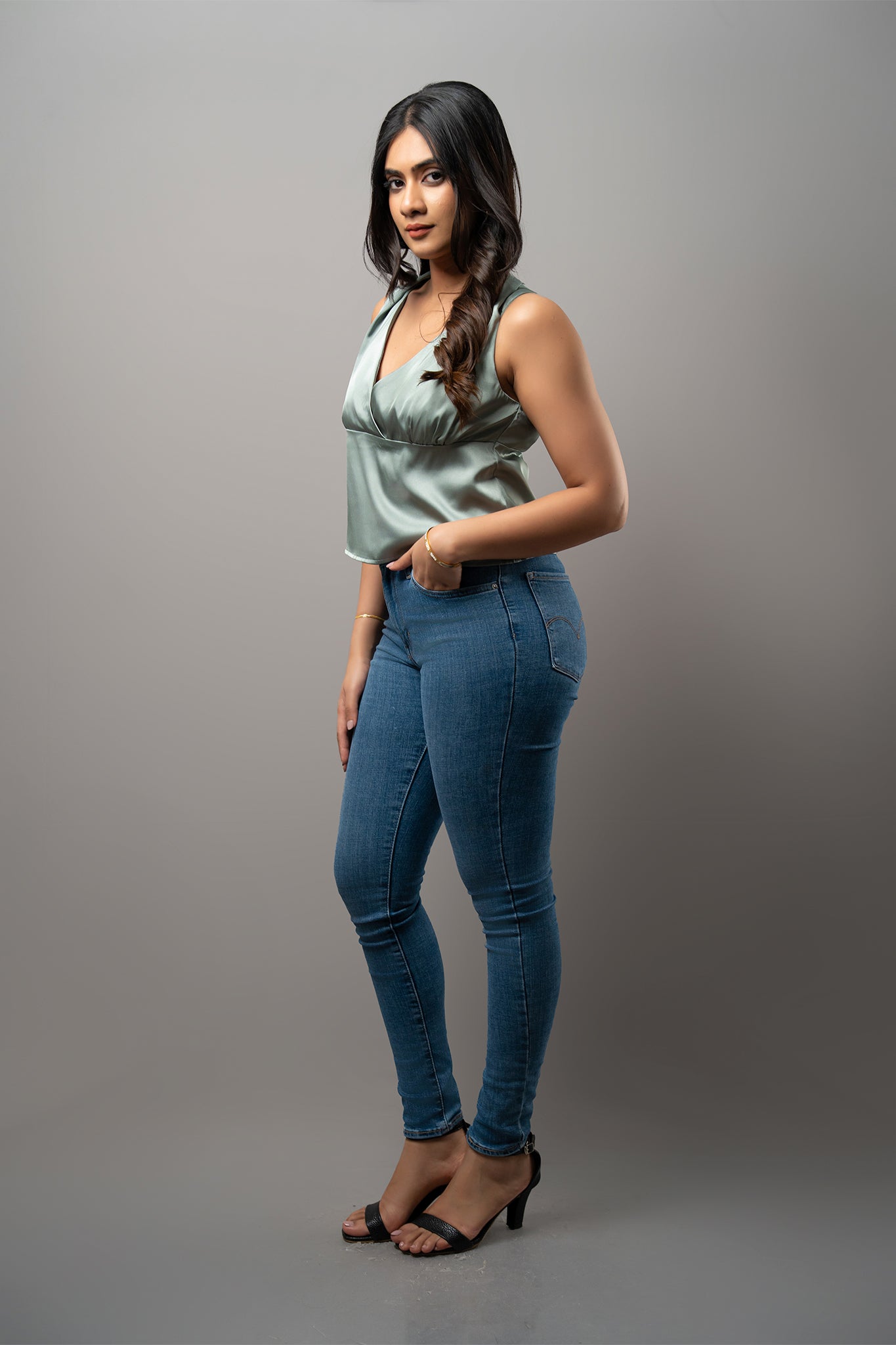 T221 | Halter Sateen Top