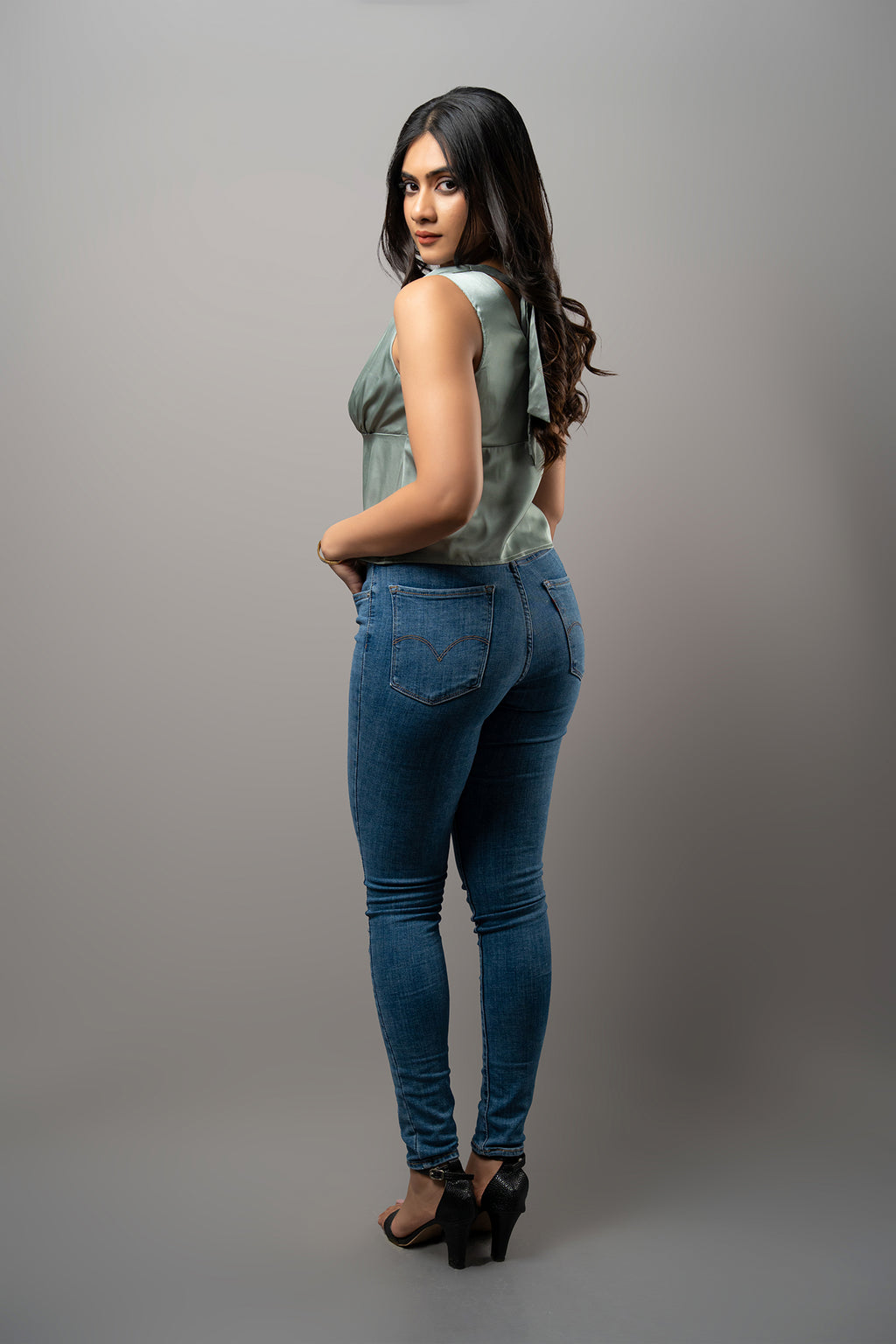 T221 | Halter Sateen Top
