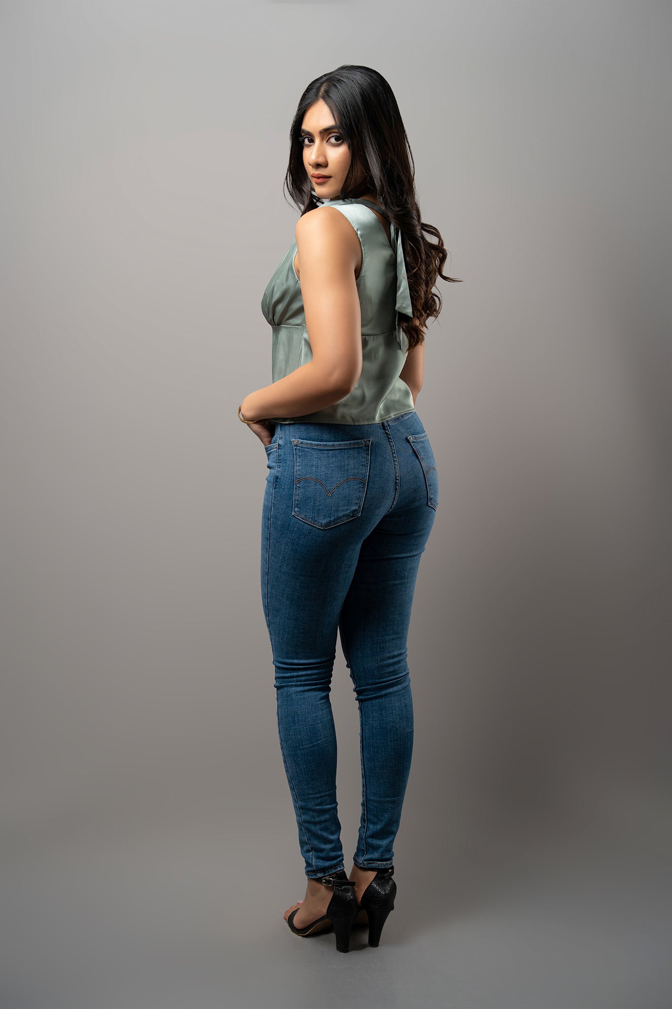 T221 | Halter Sateen Top