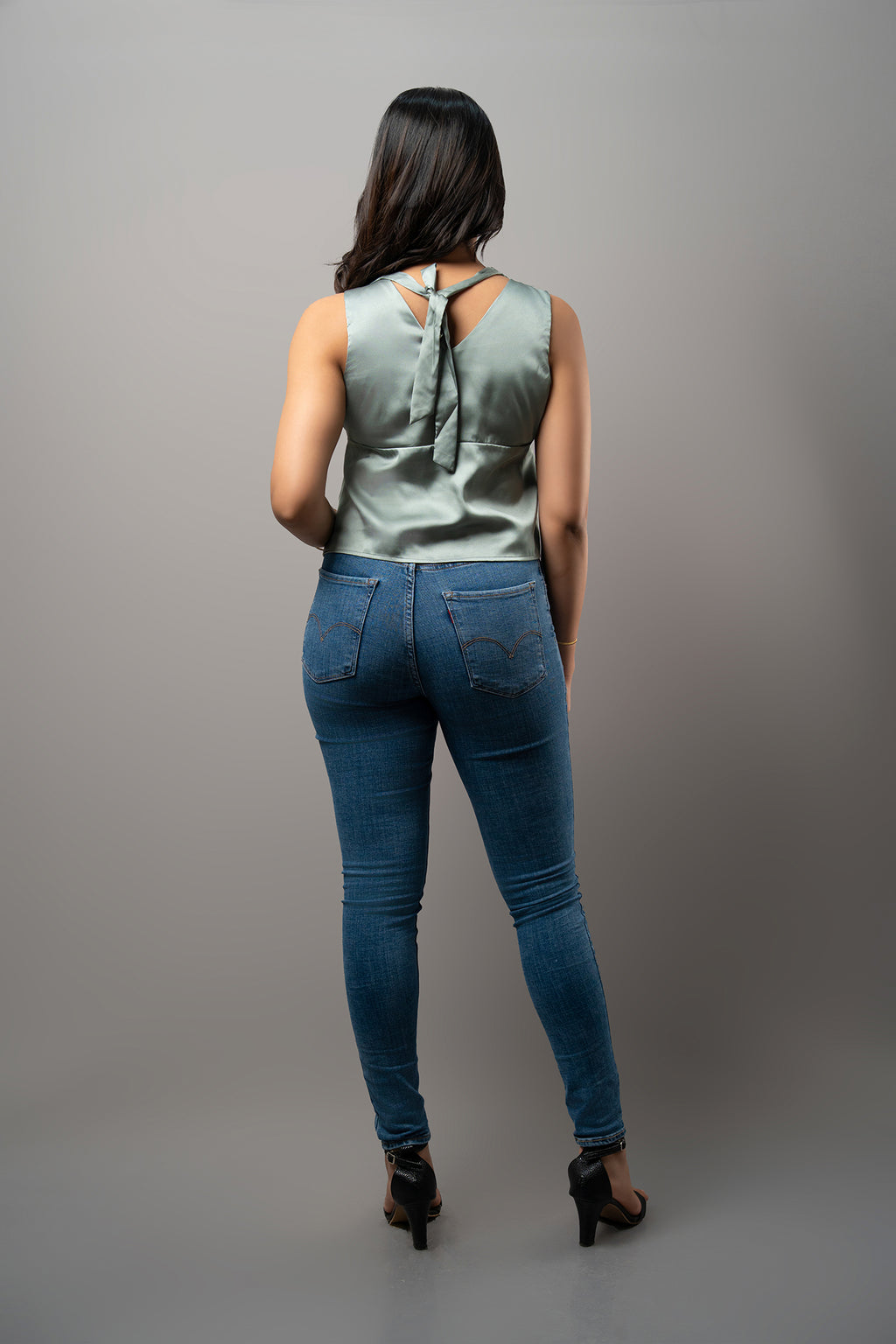 T221 | Halter Sateen Top