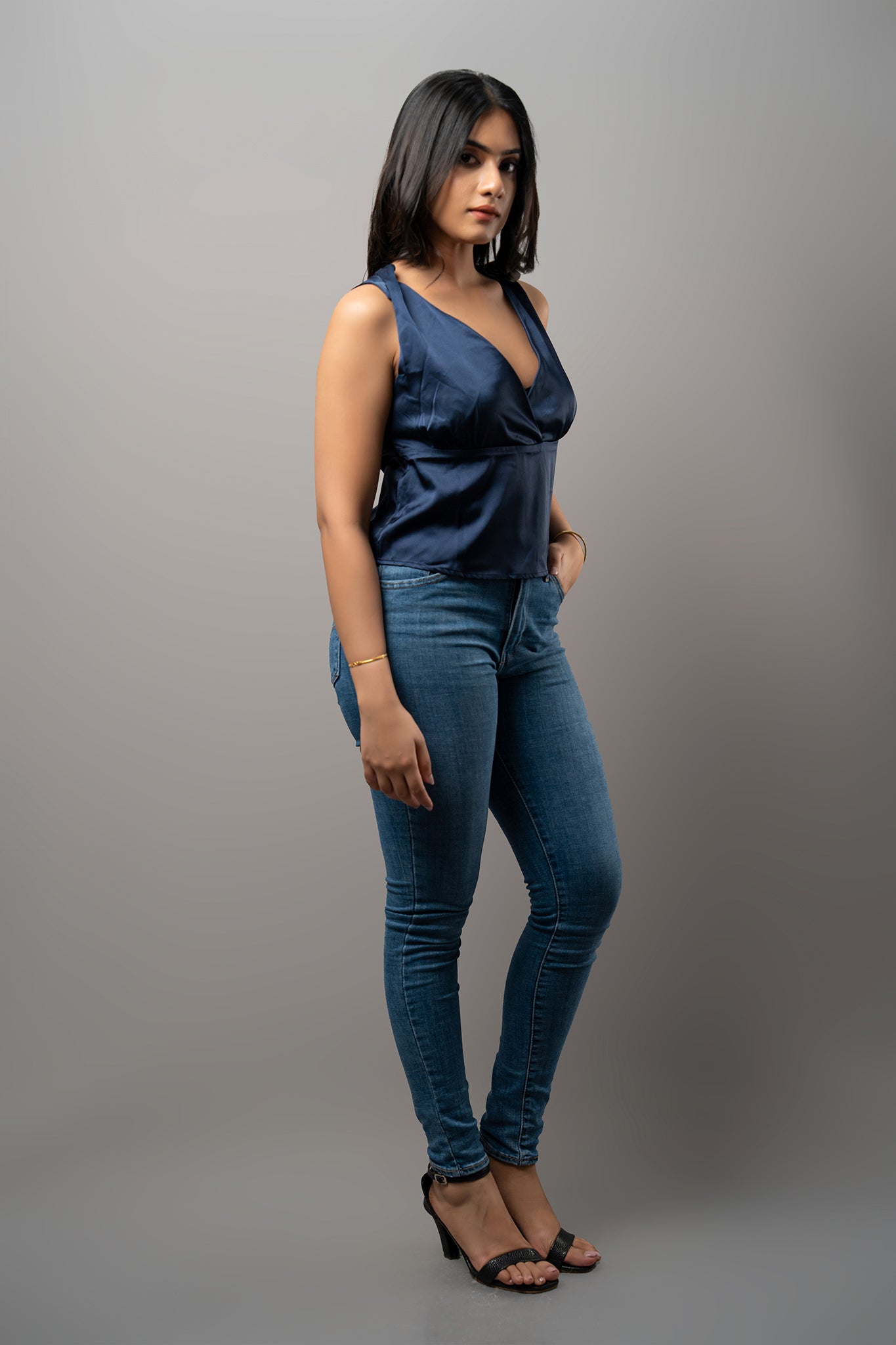 T221 | Halter Sateen Top