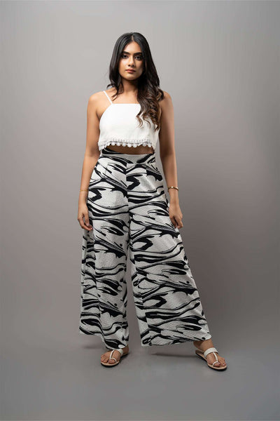 P208 l Printed Wide Leg Pant