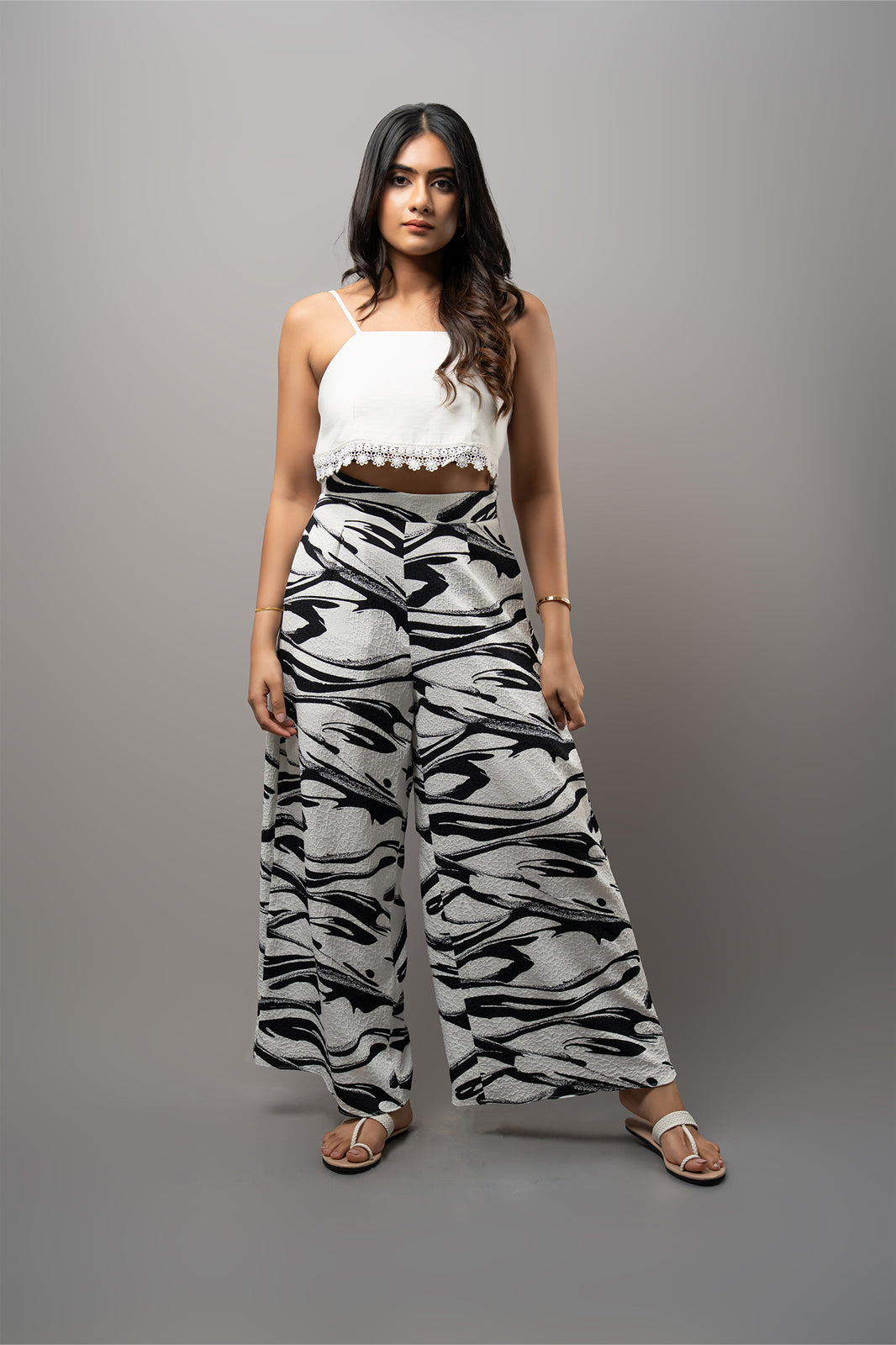 Printed Wide Leg Pant