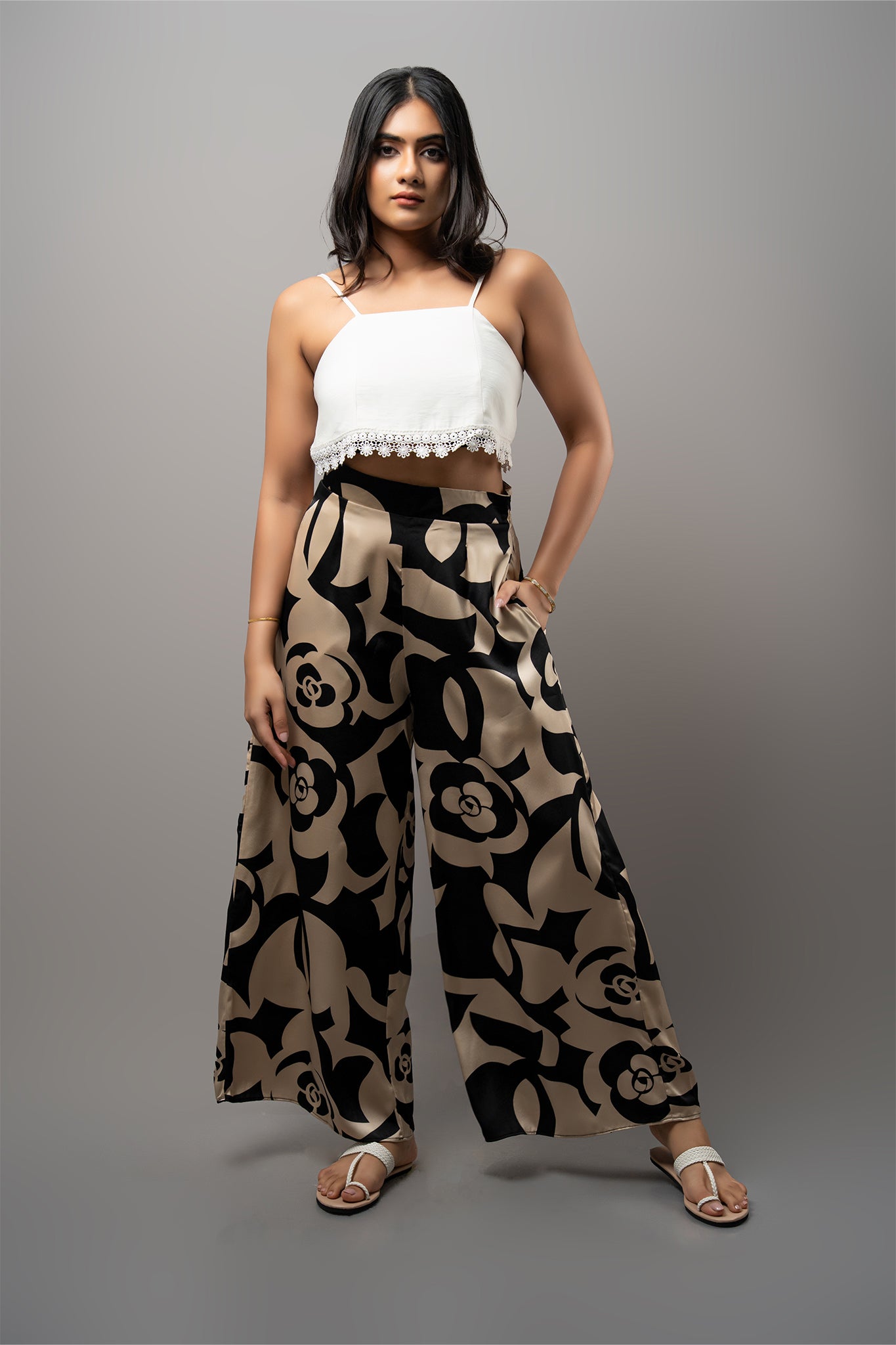 P208 | Printed Wide Leg Pant